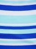 Colorful Stripe Print Mesh Panel Tankini Swimsuit -  