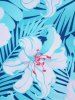 Tropical Flower Print Crossover Padded Skort Tankini Swimsuit -  