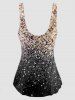 Light Spots Print Cinched Tankini Swimsuit -  