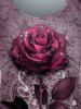 Gothic Tie Dye Rose Print T-shirt -  