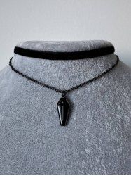 Gothic Coffin Layered Pendant Necklace -  