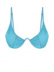 Haut de Bikini Côtelé - Bleu clair M