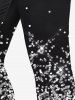 Sparkles Glitter Printed Crisscross Tee and Capri Leggings Plus Size Outfits -  