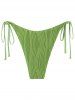 Ribbed Tie Side Bikini Bottom -  