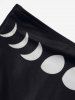 Moon Phase Print Ruched Bust Padded Lattice Bikini Swimsuit -  