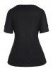 Chevron Colorblock Raglan Sleeve Plus Size T-shirt -  