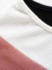 Chevron Colorblock Raglan Sleeve Plus Size T-shirt -  