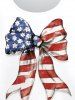 Plus Size American Flag Bowknot Printed Patriotic Tee -  