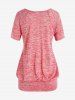 Plus Size Space Dye Raglan Sleeve 2 in 1 Tee -  