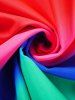 Colorful Rainbow Print Crossover Padded Boyleg Tankini Swimsuit -  