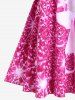 Maillot de Bain Tankini Simple avec Bretelles Motif Ficelle et Fleurs 3D Grande-Taille - Rose clair M | US 10