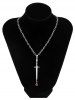 Gothic Hip Hop Water Drop Cross Pendant Necklace -  