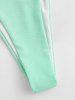 Maillot de Bain Bikini Côtelé Croisé Bicolore à Col Halter - Vert L