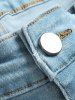 Ripped Faded Color Jeans -  