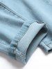 Ripped Faded Color Jeans -  
