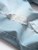 Ripped Faded Color Jeans -  