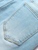Ripped Faded Color Jeans -  
