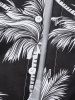 Men's Tropical Coconut Tree Print Hawaiian Summer Casual Beach Vacation Button Short Sleeve Shirt -  