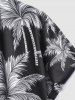 Men's Tropical Coconut Tree Print Hawaiian Summer Casual Beach Vacation Button Short Sleeve Shirt -  