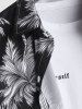 Men's Tropical Coconut Tree Print Hawaiian Summer Casual Beach Vacation Button Short Sleeve Shirt -  