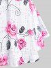 Plus Size Crisscross Short Sleeves Plunging Floral Tee -  