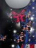 Gothic Butterfly Patriotic American Flag Print T-shirt -  