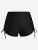 Plus Size Geo Print Ring Cinched Boyshorts Tankini Swimsuit -  