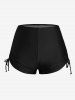 Plus Size Geo Print Ring Cinched Boyshorts Tankini Swimsuit -  