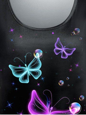 Plus Size Short Sleeves Galaxy Butterfly Printed Tee