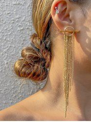 Chain Tassel Decor Earrings -  