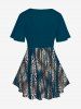 Leopard Printed Crisscross Tee and Capri Jeggings Plus Size Outfits -  