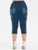 Leopard Printed Crisscross Tee and Capri Jeggings Plus Size Outfits -  