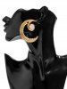 Boucles D'Oreilles Motif Croissant de Lune et Perle Fantaisie - d'or 