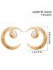 Boucles D'Oreilles Motif Croissant de Lune et Perle Fantaisie - d'or 