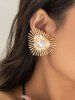 Heart Burr Faux Pearl Decor Stud Earrings -  