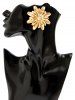 Boucles D'Oreilles 3D Fleur Marguerite en Fausse Perle - d'or 