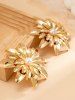 Boucles D'Oreilles 3D Fleur Marguerite en Fausse Perle - d'or 