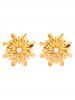 Boucles D'Oreilles 3D Fleur Marguerite en Fausse Perle - d'or 