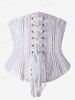 Gothic D-ring PU Leather Panel Ladder Cutout Dress And Gothic Lace-up Boning Underbust Brocade Corset Gothic Outfit -  