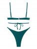 Ribbed Star Shaped Bikini Swimwear -  