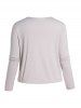 Plus Size Solid Color Long Sleeve Cinched Curve T-shirt -  