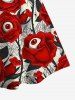 Robe Ligne A Gothique Rose Œil Imprimés sans Manches - Rouge 2X | US 18-20