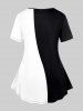 T-shirt Fleuri Papillon et Demi-Transparent de Grande Taille - Pourpre  5x | US 30-32