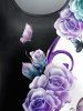 T-shirt Fleuri Papillon et Demi-Transparent de Grande Taille - Pourpre  5x | US 30-32