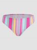 Colorful Stripe Print Plunge Padded Tankini Swimsuit -  