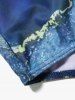 Marble Print Ruffles Cut Out Tie Knot Monokini One-piece Swimwear -  