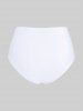 Maillot de Bain Bikini Rembourré avec Nœud Papillon de Grande Taille Trois Pièces - Blanc 1X | US 14-16