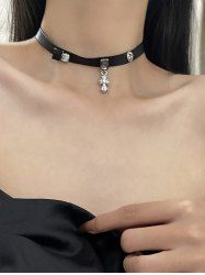 Gothic Dark Cross Choker Necklace -  
