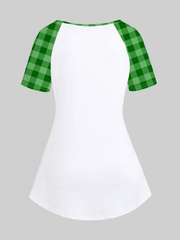 Clovers Raglan Sleeves Graphic Tee and Leggings Plus Size Summer Outfit