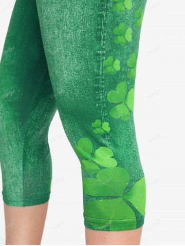 Clovers Raglan Sleeves Graphic Tee and Leggings Plus Size Summer Outfit
